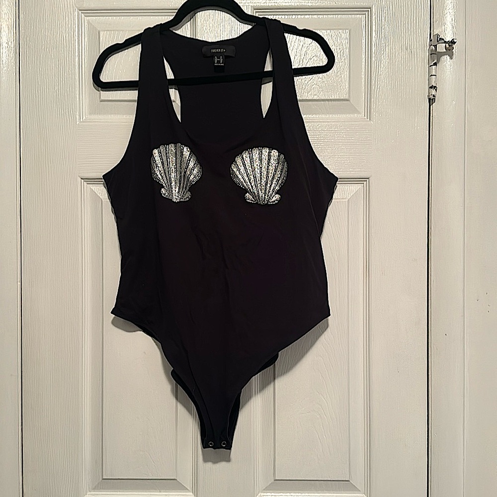 Plus size seashell tank bodysuit